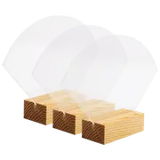 Urban Crafter Free Standing Fan Shaped Acrylic Table Sign Blank with Wooden Base 19x13x3cm (3 Piece)