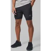 Mens Black Man Active Gym 5inch 2-in-1 Regular Fit Short