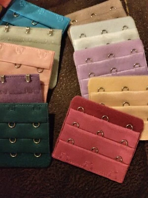22Pcs Women Ladies Assorted Colors 3-Hook 3 Rows Spacing Bra Extender Extension