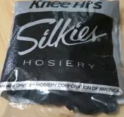 SILKIES Knee High Stockings 3 Pack Jet Black VTG 1994 OSFA