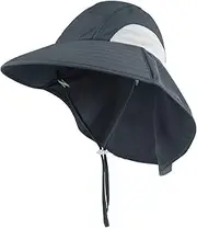 [LLmoway] Kids UPF50+ Sun Hat with Neck Flap Wide Brim Fishing Cap Quick Dry