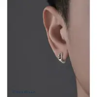 在飛比找momo購物網優惠-【Porabella】925純銀人造黑寶石男款中性耳環 高級