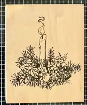 NEW! CHRISTMAS CANDLE by Visual Image Printery holly noel holy night mistletoe