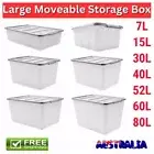 Large Storage Box Heavy Duty Plastic Tubs Stackable Lid Organiser Container Box*