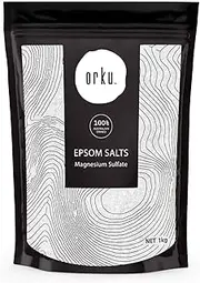 12x 1Kg Orku Epsom Salt - Magnesium Sulphate Bath Salts Skin Body