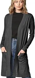[Made By Johnny] MBJ Womens Open Front Draped Knit Shawl Cardigan