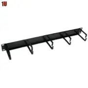 1U 19" 5 Ring Cable Management Panel Bar Horizontal Rack Mount Network Cabinet