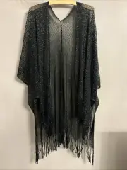 New Next Black & Silver Sparkle Cape/ Cover Up Top - One Size