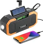 FM：87.5——108MHZ，AM：760——1062kHZ Radio Weather Radio,Waterproof, Hand Crank, Solar Powered, 5000mAh AM/FM/NOAA/SOS Alert,USB Cellphone Charger,Flashlight& Reading Lamp,Compass,Orange