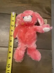 Aurora Pink Plush Bunny 9” bright shaggy bunny