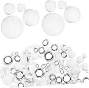[Angoily] 2pcs Transparent Simulated Dewdrop Half Pearls Beads for DIY Crafts Flat Back Beads for Cell Phone Cases Cards and Nail Art for Parties and Celebrations