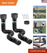 2-Pack Flexible Gutter Downspout Extensions - 60" & 70" for Foundation Safety