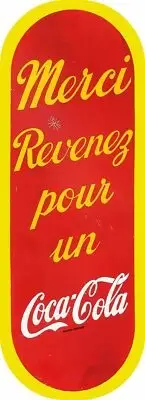 COCA COLA FRENCH DOOR PUSH 20" HEAVY DUTY USA MADE METAL SODA ADVERTISING SIGN