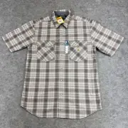 Carhartt Shirt Mens M Gray Plaid Rugged Flex Relaxed Fit Snap Front Pocket NEW