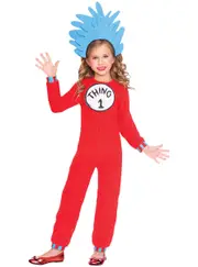 Cat In The Hat Girls Dr Seuss Thing 1 or 2 Costume