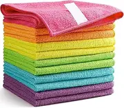Microfiber Cleaning Cloths, Pack of 12, Highly Absorbent Cleaning Supplies, Lint Free Cloths for Multiple-use, Powerful Dust Removal Cleaning Rags for House, Kitchen, Car Care(12x12 inch)