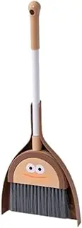 kokiya Mini Broom with Dustpan for Kids Kids Cleaning Set Role Playing Easy to Use Cleaning Toys, Large Mouth Cartoon