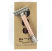 Adjustable Safety Razor, The Parker Variant in Rose Gold - 5 Double Edge Blades