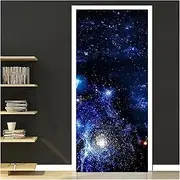 Door Stickers 3D Door Decoration Sticker Wall Mural PVC Waterproof Self Adhesive Living Room Bedroom Door Wallpaper Decal(95x215cm)