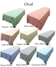 Rectangular Checkered Tablecloth Multiples Colors & Sizes,ideal for party rental