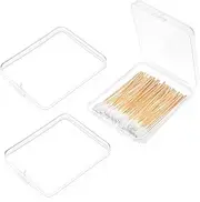 Yuanchu 3 Pcs Travel Qtips Case, Portable Travel Qtip Holder Travel Size Cotton Pad Holde Qtips Cosmetic Pad Container Cosmetic Sponge Storage Box with Lid for Cotton Rounds Swabs Floss