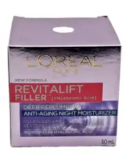 L'Oreal Paris Revitalift Filler +HA Deep Repluming Night Cream 50ml NIB