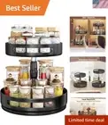 Lazy Susan Spice Rack Organizer 2 Tier - Rotating Seasoning Organizer Metal L...