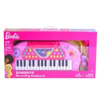 在飛比找蝦皮購物優惠-全新 正版 芭比 錄音電子琴 玩具鋼琴 粉紅色 麥克風 音樂