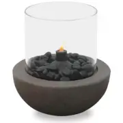 Endless Summer Tabletop Citronella Fire Bowl 10.5" Glass Wind Shield, Stone Gray