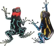 2Pcs Blue Iron Frogs Wall Decor - Creative Hanging Art for Living Room Home and Garden Decoration