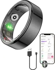 Vital Health Smart Ring for Women, Black, Vital Health Ring, Smart Rings for Men with Fitness Tracking, Sleep Monitor, Activity Tracking, App (Size