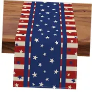 Seliem 4th of July America Stars Stripes Patriotic Table Runner, Red Blue