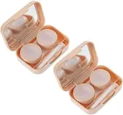 [BEBEMOKO] 2Sets Portable Case Leakproof Organizer for Durable and Compact Design Travel Friendly Lens Holder for Eye Care The Go
