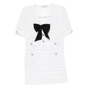 [Alessandra Rich] Alessandra Rich Bow-detail Tweed Dress 38 IT WHITE/BLACK