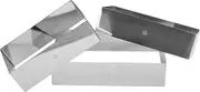 NewlineNY Stainless Steel 3 Sizes Rectangular Molding Forming Layering Cake Pastry Rings, 3-in-1 Set