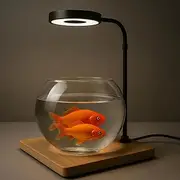 LED Aquarium Light 360 Degree Full Spectrum LED Light with Bamboo Board 10W Nano Fish Tank Light USB Powered Flat Nano Aquarium Light Bett a Fish Tank Light for Plant Growth, USB Cable (27x28cm)