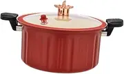 Folpus Micro Pressure Kitchen Cooking Pot for All Hob Types 8L Multi Cooker Soup Pot Slow Cooker for Tea Milk Noodles Soup Household, red