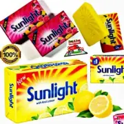 World No 01 Sunlight Laundry Bar Detergent 6 Soaps for Wash Clothes 110g×6