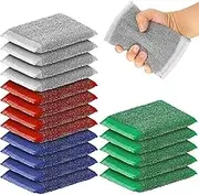 24 Pack Steel Scrub Sponges for Dishes Non Scratch Scouring Sponge Multi Use Metal Scrubber Heavy Duty Dish Wash Kitchen Sponge for Pot Dish Washing Hard Surface Cleaning Tools (Multicolored)