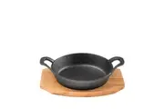 Pyrolux Pyrocast 15.5cm Cast Iron Round Gratin w/Tray Pan/Skillet Cookware Black