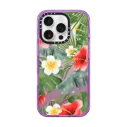 iPhone 16 Pro Impact Case MagSafe Compatible tropical vibe (transparent)