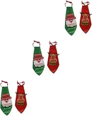 [ABOOFAN] 3sets Handmade Sequin Necktie Christmas Decor Colorful Elk and Vintage Design for Holiday Tree and Home Decorations 2pcs*3