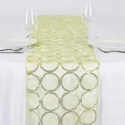 TEA GREEN Sequin Circles 14x108" Table RUNNER Wedding Ceremony Linen Dinner SALE