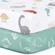 Pack n Play Sheets, 2 Pack Mini Crib Sheets,Stretchy Portable Fitted Playard ...