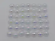 2000 White Luster AB Acrylic Round Half Pearl 4mm FlatBack Beads Scrapbook Craft