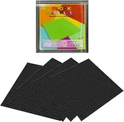 EKIND Classic Building Brick Plates, 10 inch x 10 inch Base Plates for Toy Bricks, STEM Activities & Display Table (4 Pack, Black)