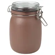 KORKEN jar with lid, brown-red, 1 l
