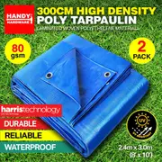 Handy Hardware 2PCE Tarpaulin UV Resistant Waterproof Strong Durable 3m