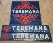 2 Teremana Tequila 21 x 3.5 rubber bar rail spill mats & 1 15 x 15 mat