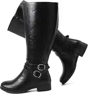 Luoika Women's Extra Wide Calf Knee High Boots, Wide Width Plus Size Knee-High Boots Low Heel Fashion Winter Boots.